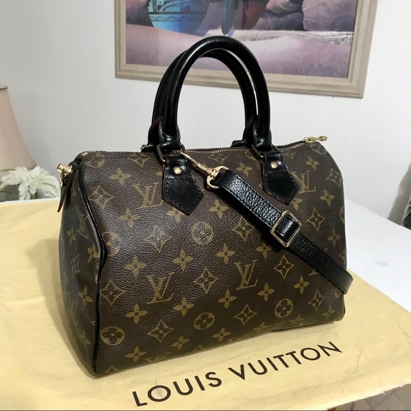 ❌❌Louis Vuitton Monogram Speedy 25 Handbag 👜Black - Picture 3 of 16
